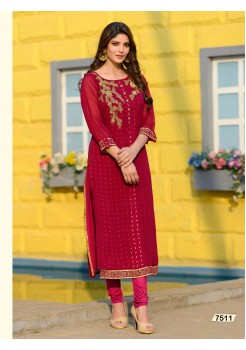 Pink Designer Georgette Kurti 